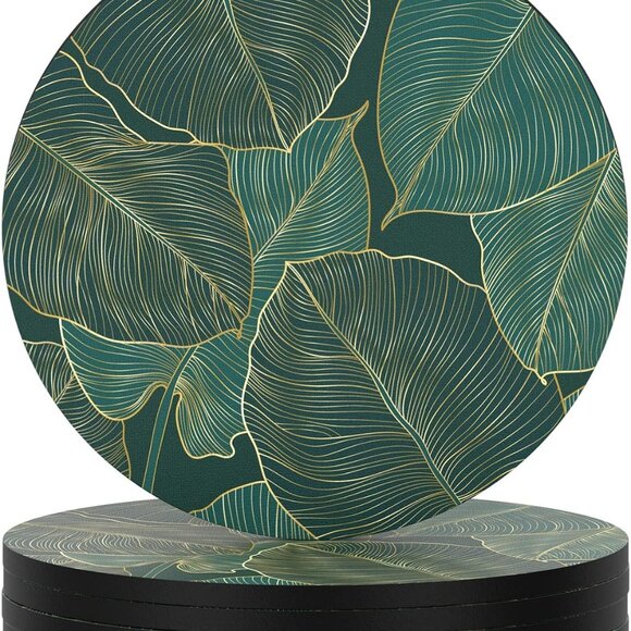 Coasters for Drinks, Set of 6 Cute Absorbent Rubber Drink Coasters for Cup with - Picture 1 of 7